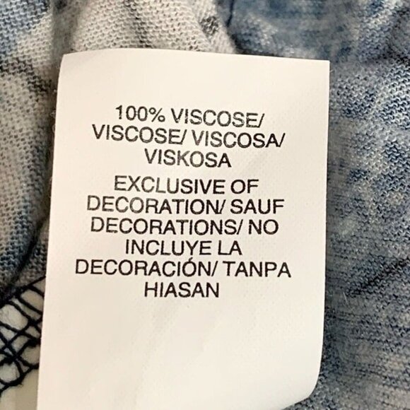 Lucky Brand Top Womens Plus 1X Blue Embroidered V-Neck 3/4 Sleeve Artsy Boho - Picture 4 of 9